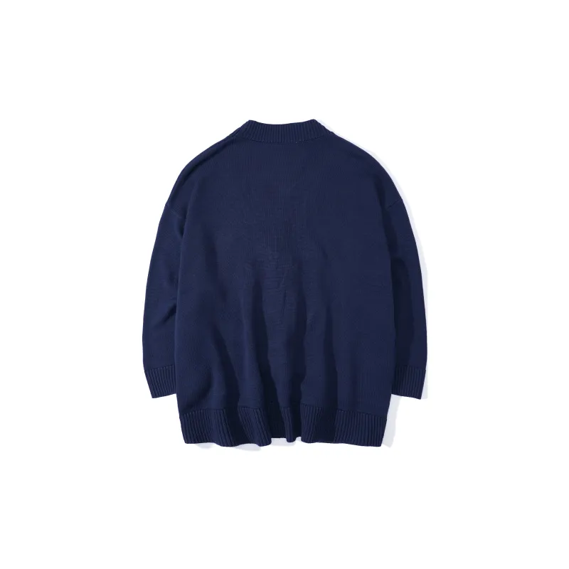 Loose Fit Sweater Unisex Navy Blue-1