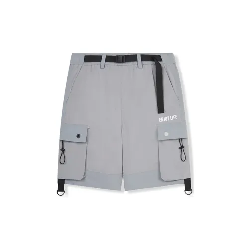 Cabbeen Cargo Shorts Unisex Light Gray