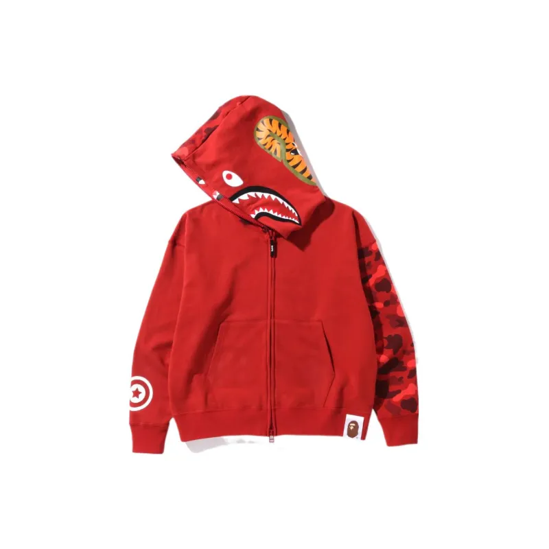 Bape Color Camo Giant Shark Loose Fit Full Zip Hoodie-5