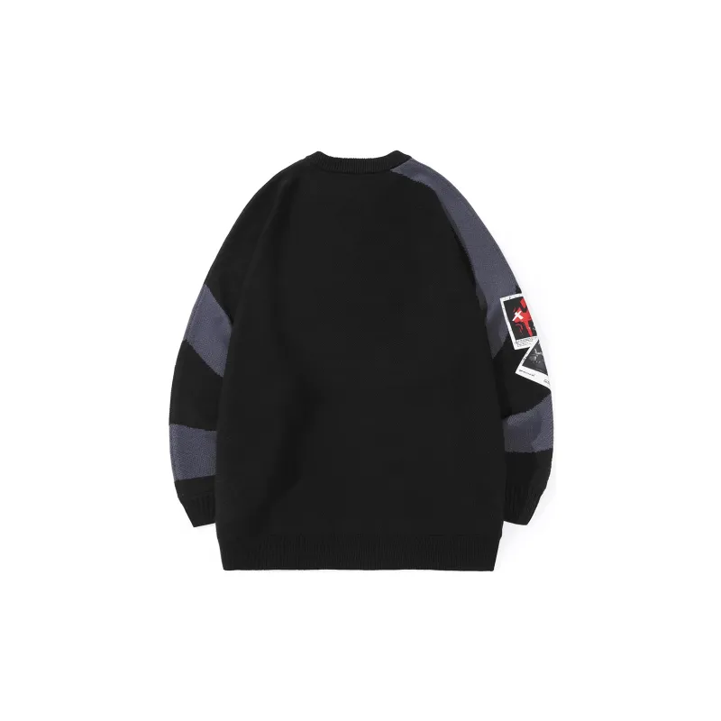 GENANX Sweaters Unisex Black Purple-1