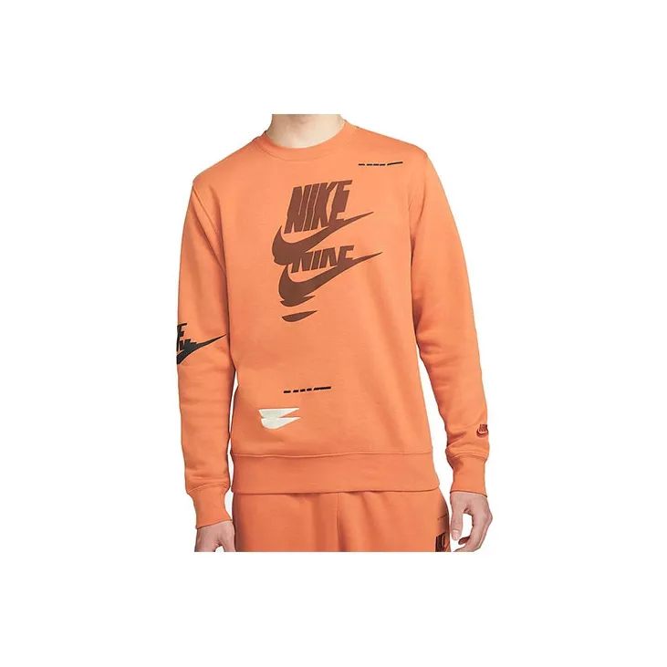 Nike Sportswear Essentials Series Sweatshirts Men Orange-2