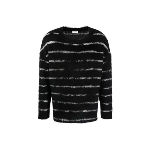 SAINT LAURENT Stripe Pattern Fuzzy Jumper