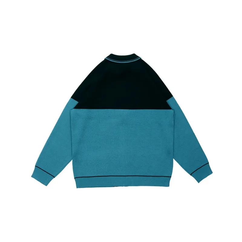 Supreme Color Blocked Zip Up Sweater-1