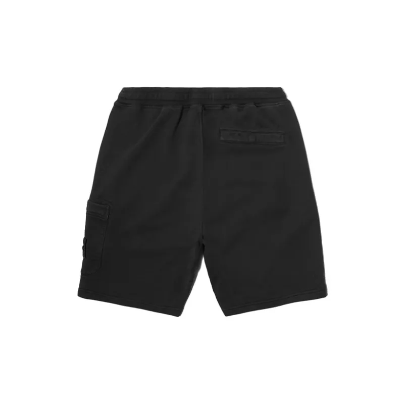 STONE ISLAND 64651 Cotton Fleece Garment Dyed Shorts-1
