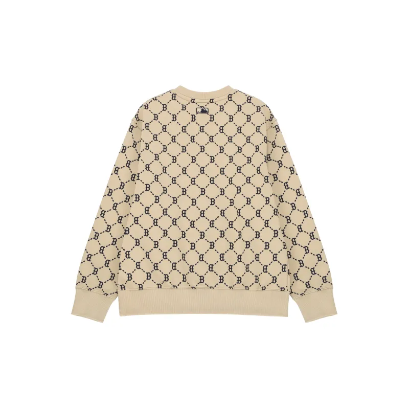 MLB Base Logo Sweatshirts Unisex Beige-1