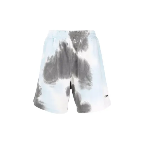 MSGM Casual Shorts Men Gray Blue