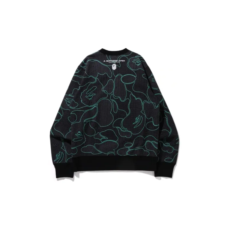 A BATHING APE Text Code Camo Crewneck-1