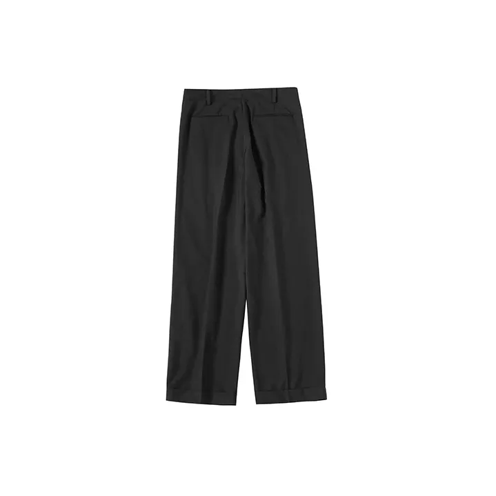 OPICLOTH Straight Casual Pants Unisex Black-1