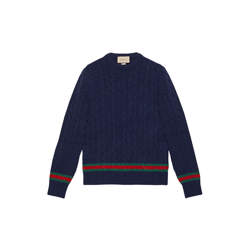 Navy blue gucci sweater clearance