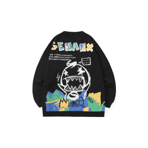 GENANX Sweaters Unisex Black