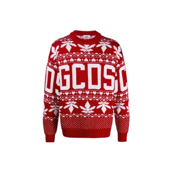 GCDS Christmas Logo Intarsia Crewneck Sweater