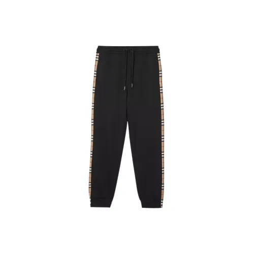 Burberry Vintage Check Panel Cotton Sweatpants 