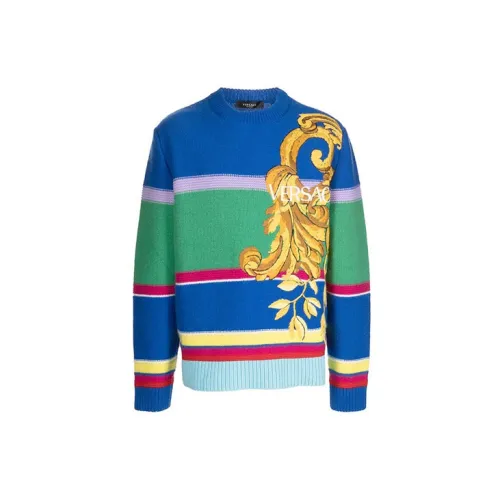 VERSACE Cashmere Sweaters Men Blue