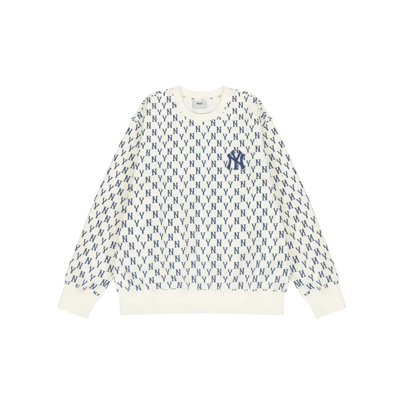 MLB Old Flower Sweatshirts Unisex Cream-1