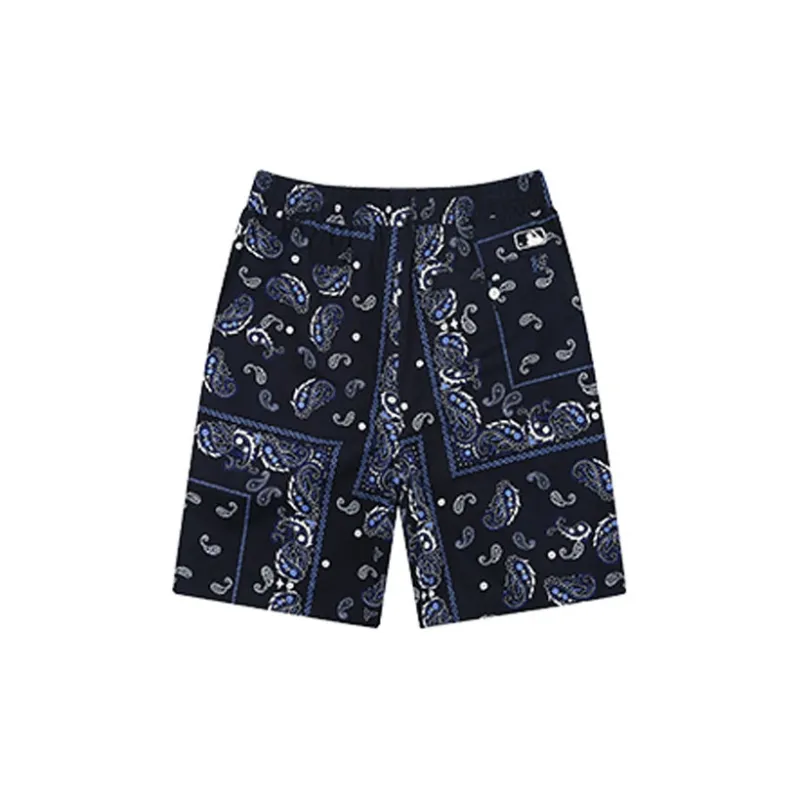 MLB Cashew Flower Casual Shorts Unisex Navy Blue-1