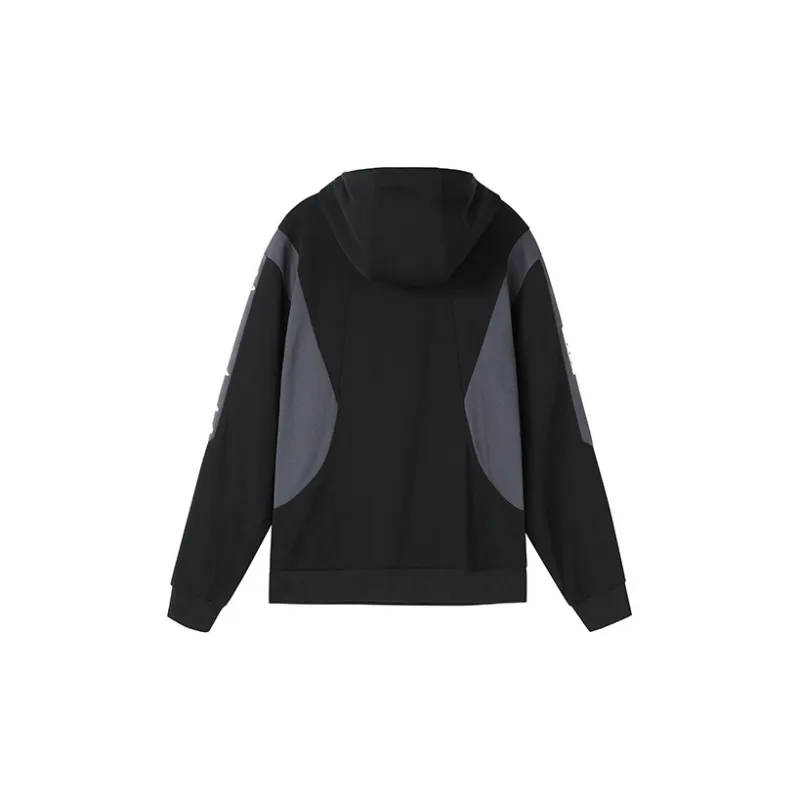 NORVINCY Breathable Letter Print Color Blocking Half Open Collar Sweatshirt Unisex-1