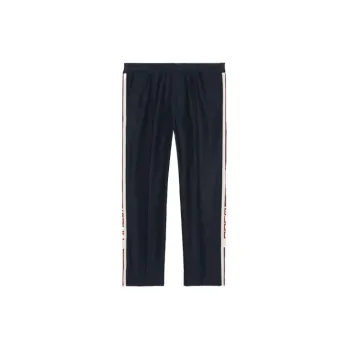GUCCI Knitted Sports Pants Men's Dark Blue
