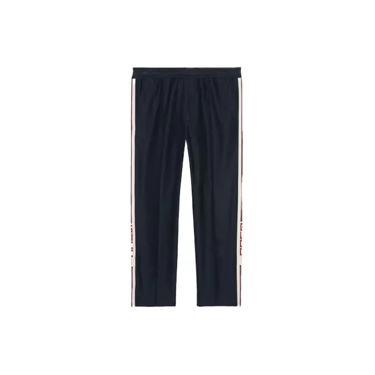 GUCCI Knitted Sports Pants Men's Dark Blue-0