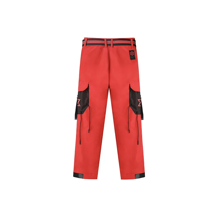 NORVINCY Mountaineering Travel Bright Color Trendy Pants Unisex Red-1