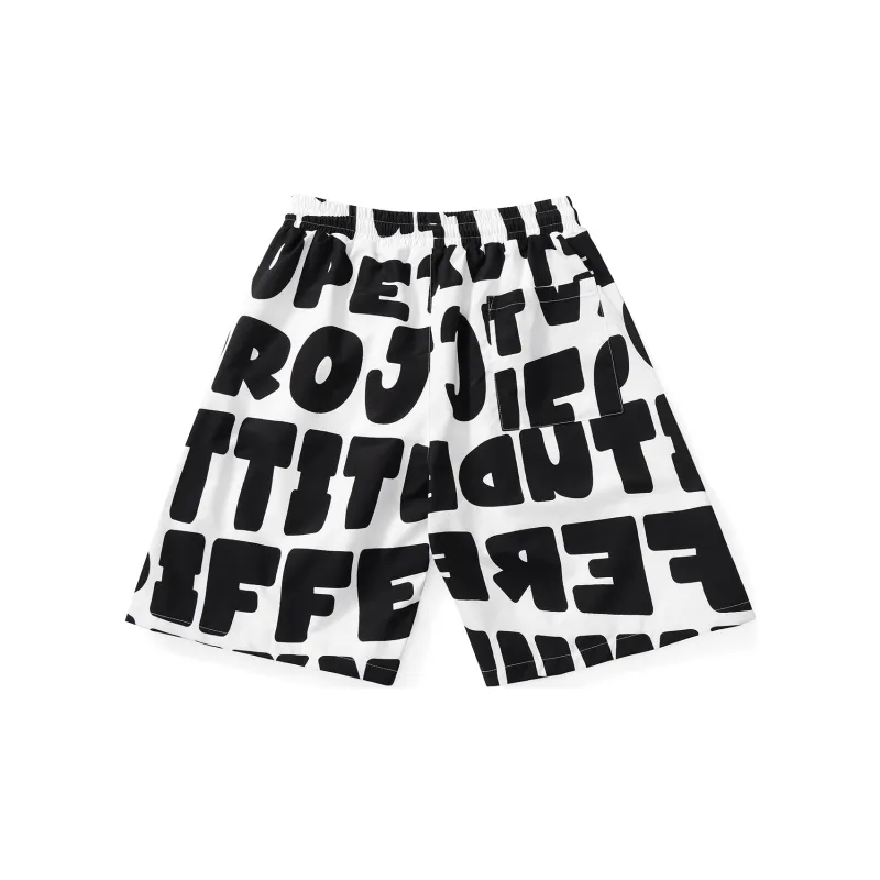 TVX Loose Fit Shorts Unisex Black White-1