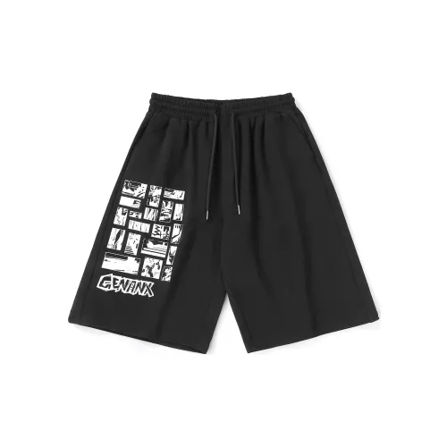 GENANX Casual Shorts Unisex Black