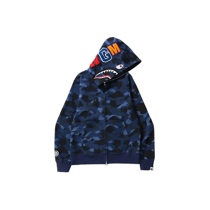 A BATHING APE Color Camo Shark Full Zip Hoodie-1