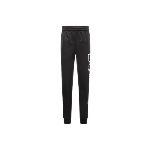 EMPORIO ARMANI EA7 SS22 Knitted Sports Pants Men's Black