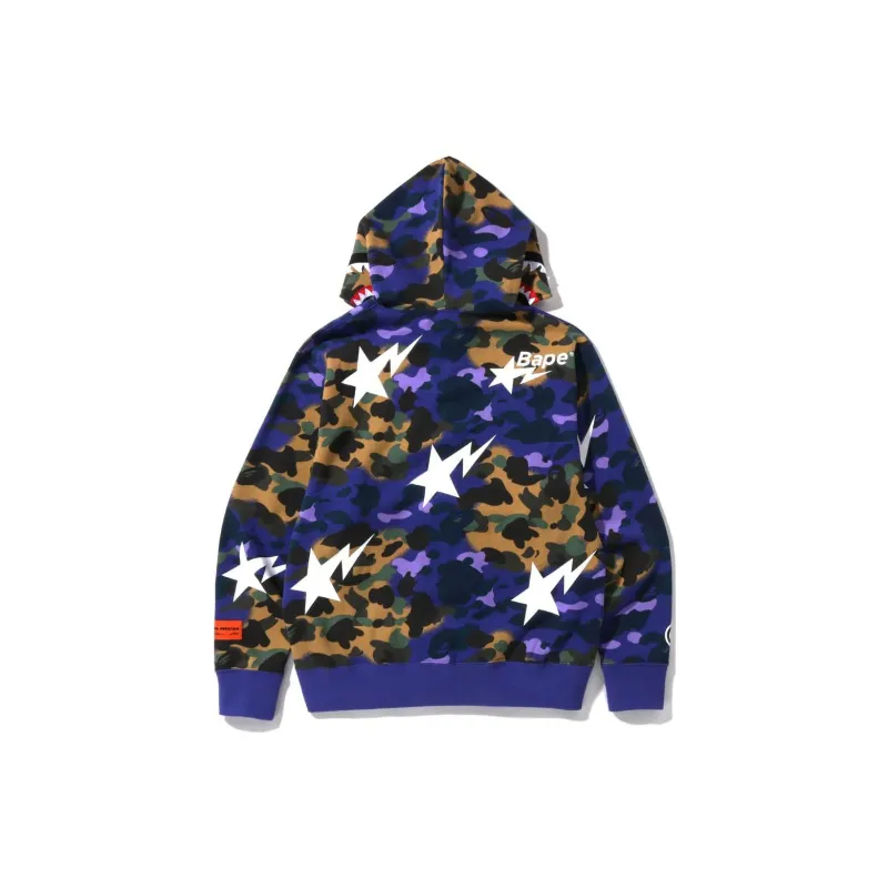 Bape X Heron Preston Mix 1st Camo Shark Relaxed Fit Full Zip Hoodie-1