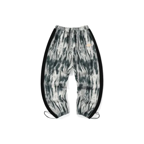 GENANX Ink Tie-dye And Reflective Stripes Side Unisex Knit Sweatpants