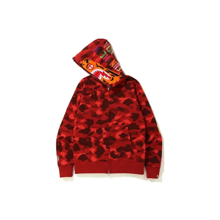 Bape Color Camo Shark Wide Full Zip Double Hoodie-6