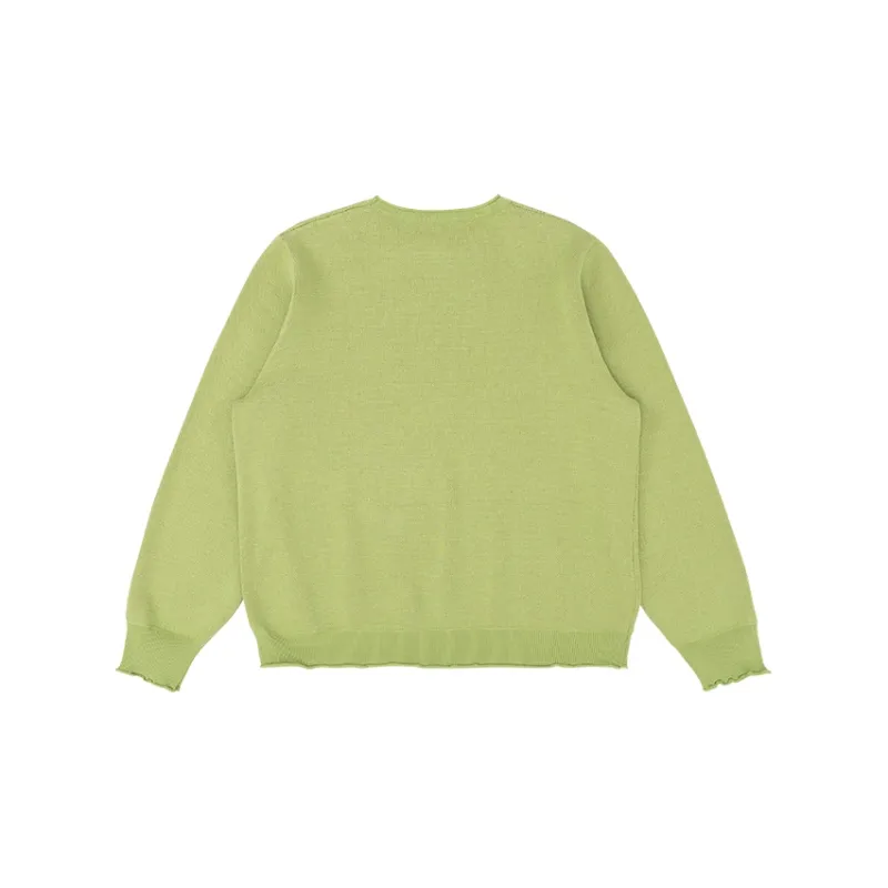 Loose Fit Sweater Unisex Olive Green-1