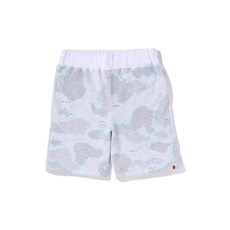 Bape Text Code Camo Sweat Shorts-4