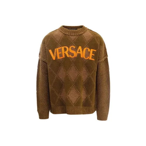 VERSACE Sweaters Men Brown