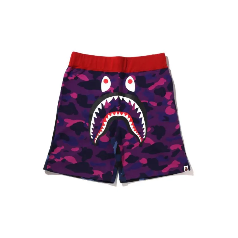 Bape Crazy Camo Shark Sweat Shorts-5
