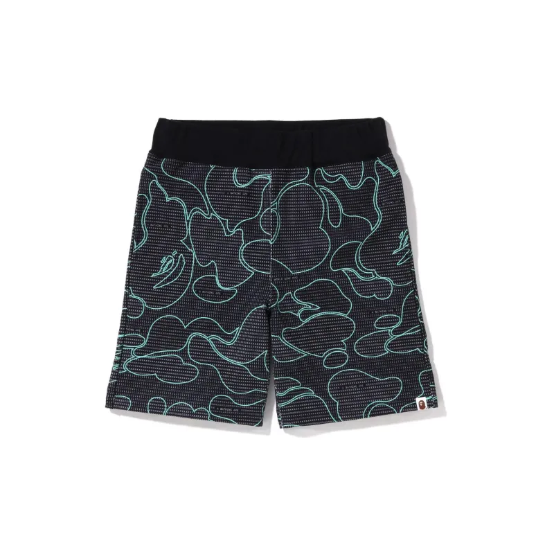 Bape Text Code Camo Sweat Shorts-1