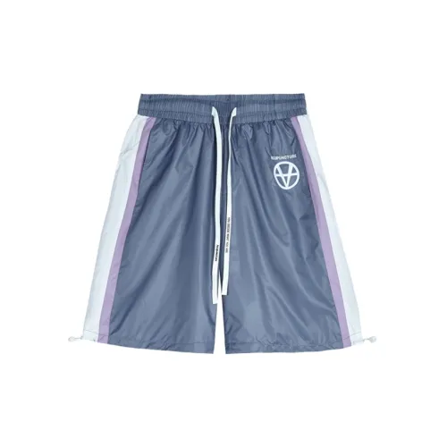 Acupuncture Casual Shorts Men Gray Over Purple