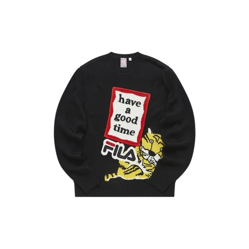 FILA Co-branded Year Of The Tiger Collection Sweaters Unisex Jet Black