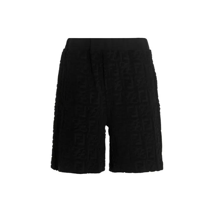 FENDI FF motif Terry Bermuda Shorts-1