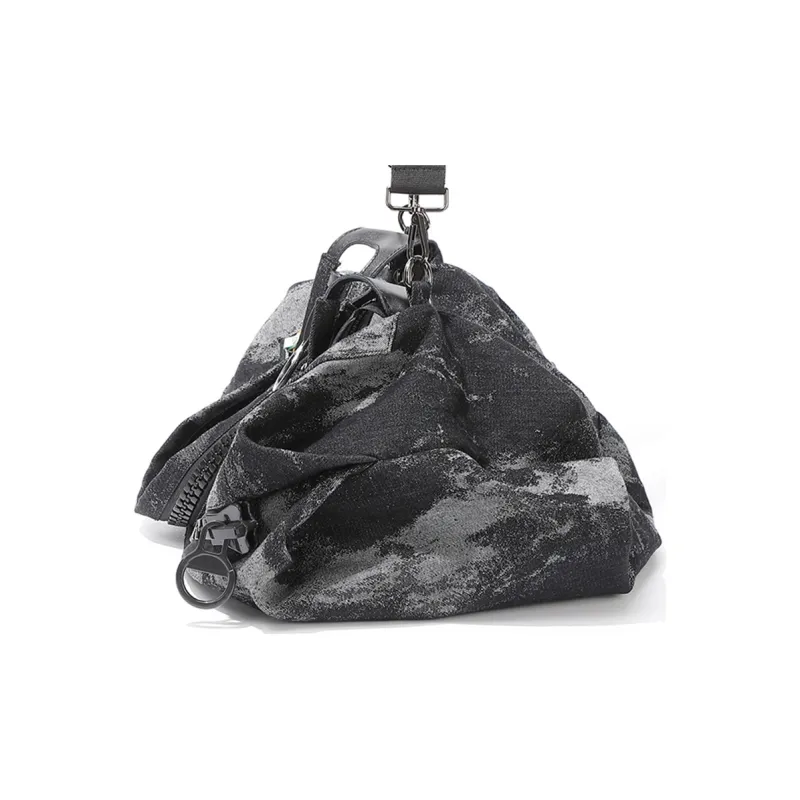 MASTER CANVAS Fabric Shoulder Bag Crossbody Bag Travel Bag Gym Bag Large Size Unisex Black Gray Color-4