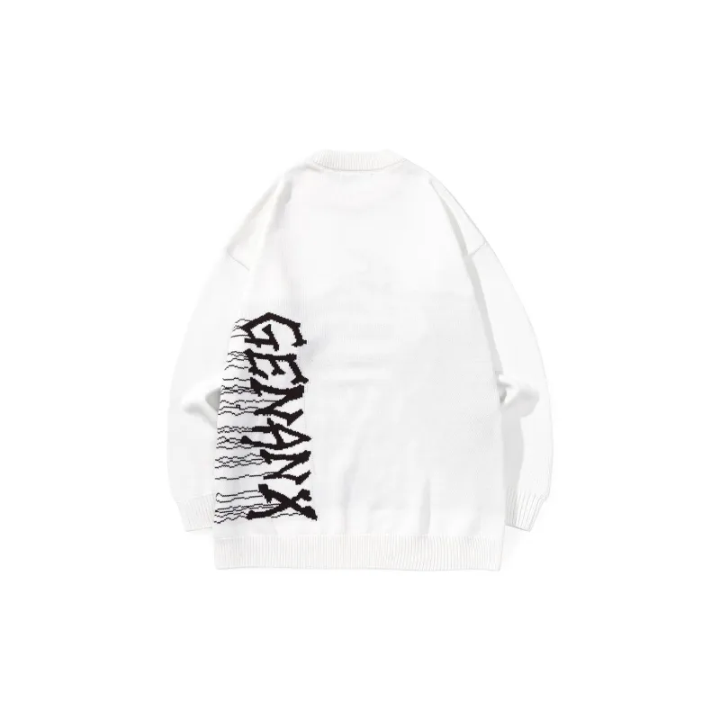 GENANX Sweaters Unisex White-1