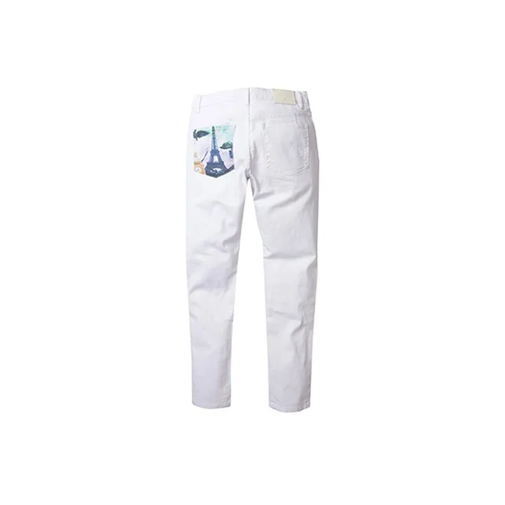 Staple Straight Casual Pants Men's White-1