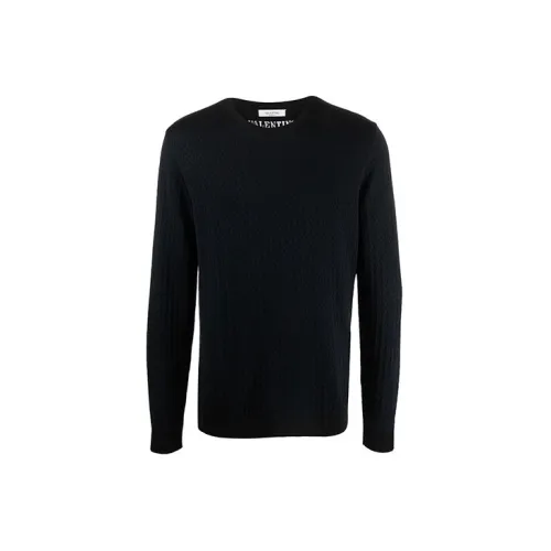 Valentino Cashmere Sweaters Men Navy Blue