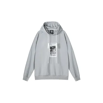 NORVINCY Hip Hop Loose Casual Outerwear Sweatshirt Unisex Gray