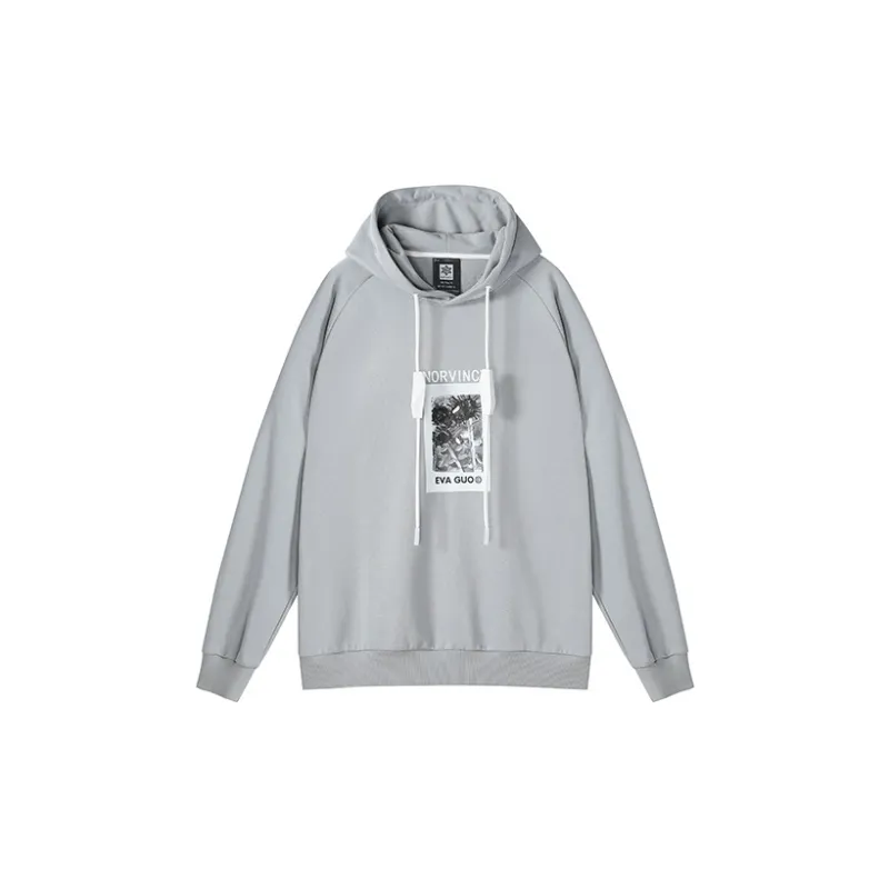 NORVINCY Hip Hop Loose Casual Outerwear Sweatshirt Unisex Gray-0