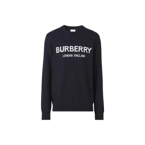 Burberry Logo Intarsia Wool Blend Sweater 