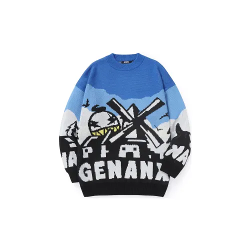 GENANX Sweaters Unisex Blue