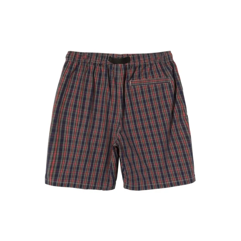 Stussy Casual Shorts Men Red Blue Plaid-1