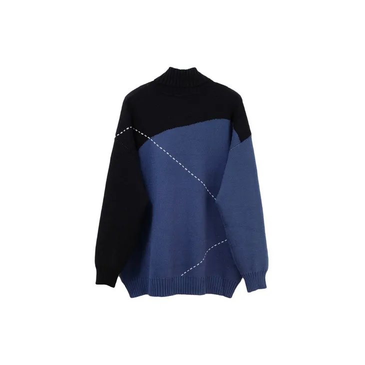 F426 Sweaters Unisex Black Blue-1