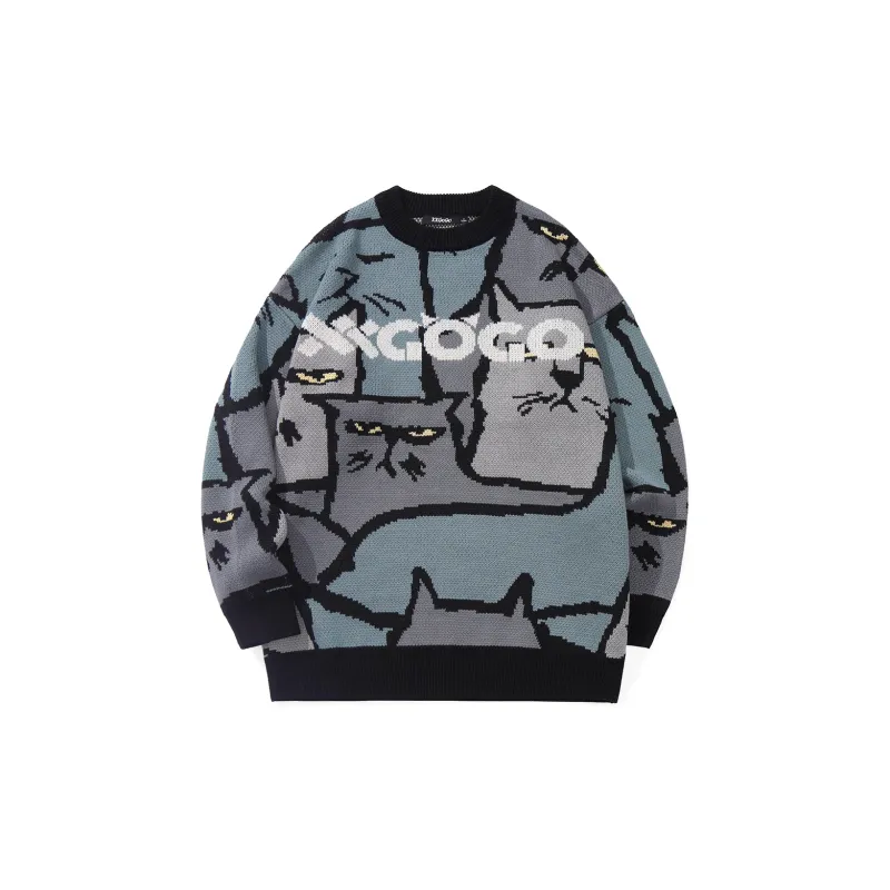 XXGOGO Sweaters Unisex Gray Blue-1