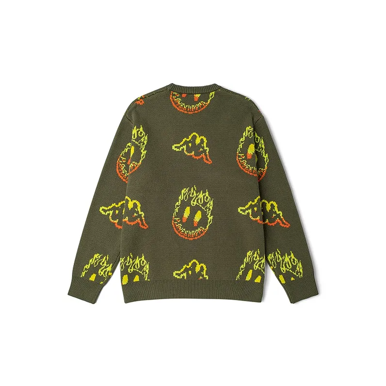 Loose Fit Sweater Unisex Pea Army Green-1